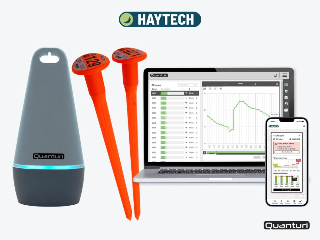 HAYTECH wireless temperature monitoring system to prevent spontaneous combustion in hay bales